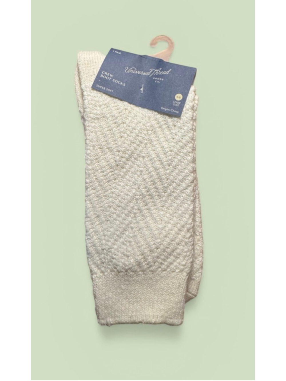 NWT Women’s Universal Thread Crew Boot Socks Super Soft, Shoe Size 4-10